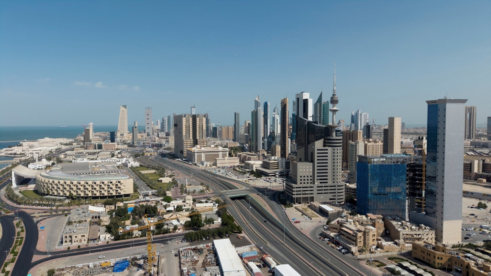  A drone view shows Kuwait City