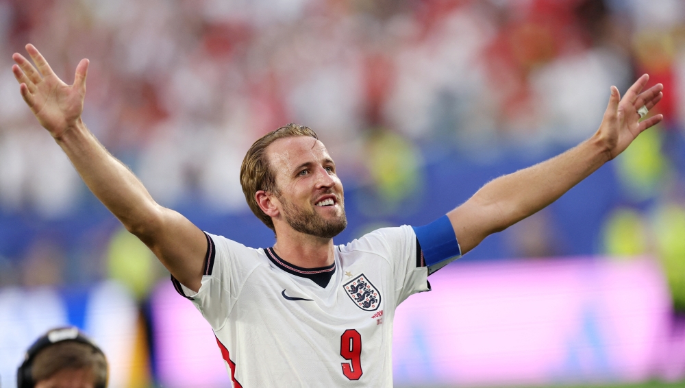 England's Harry Kane celebrates after the match as England qualify for the semi finals of the World Cup.— REUTERS