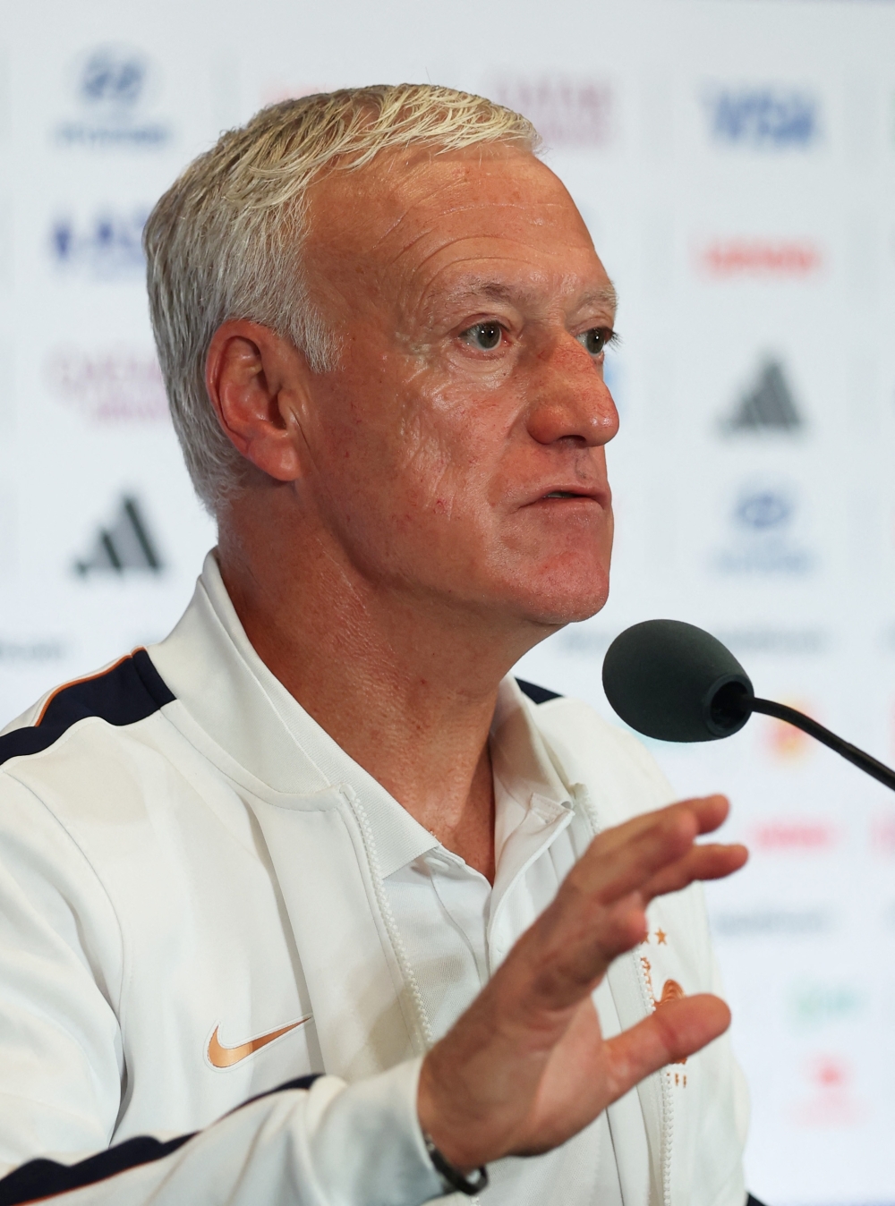 France coach Didier Deschamps during the press conference.— REUTERS