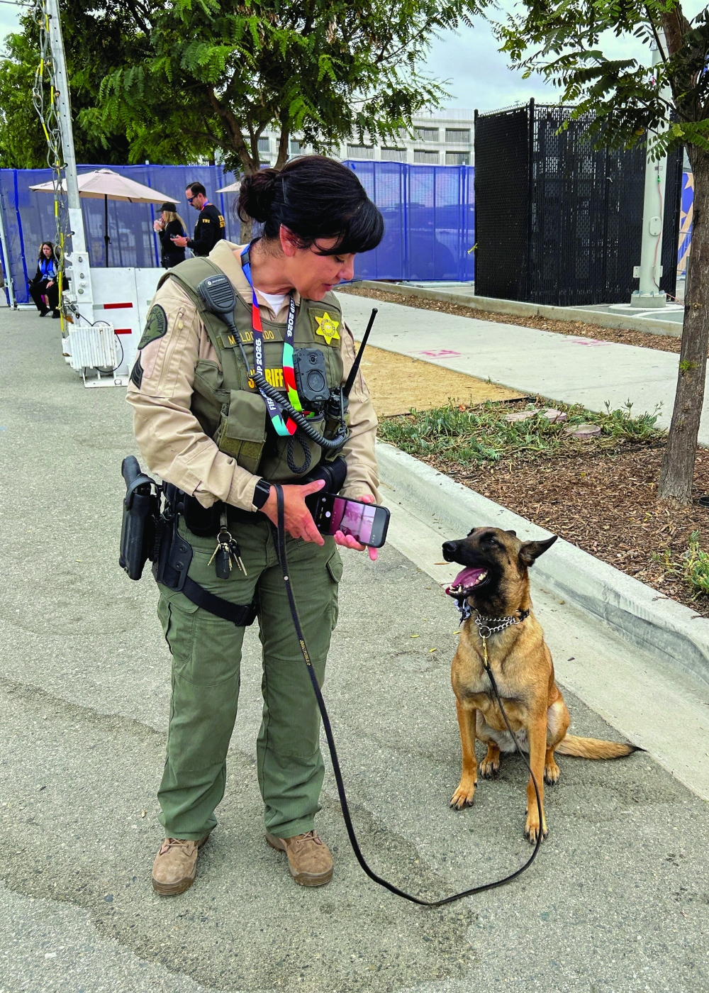 K-9 security at the Los Angeles World Cup stadium. — Reuters