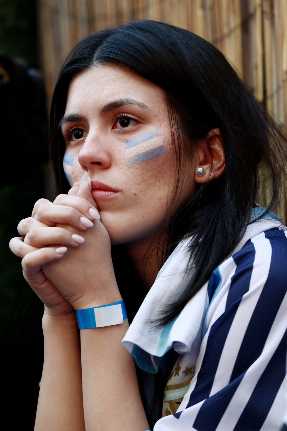 An Argentina fan watches the FIFA World Cup final. — Reuters