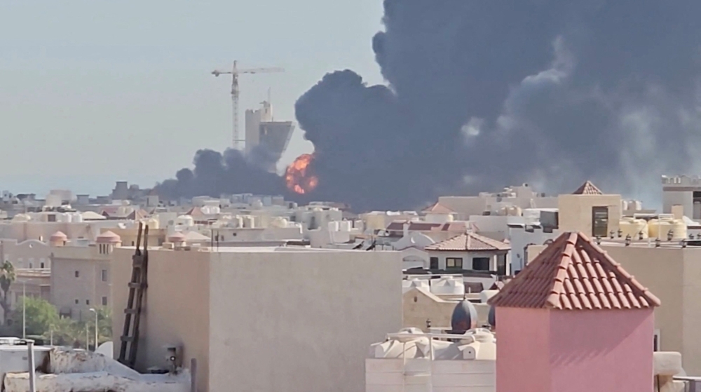 Smoke billows near the oil facility in Mangaf, Kuwait, July 18, 2026
