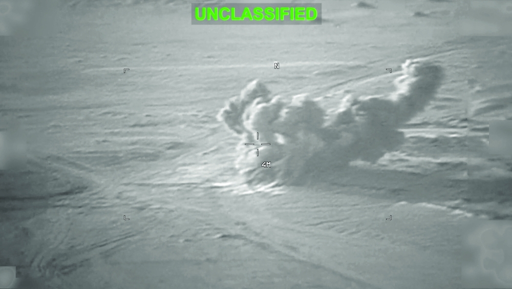 Smoke rises from an explosion during what US Central Command (CENTCOM) says are strikes on Iran. — Reuters