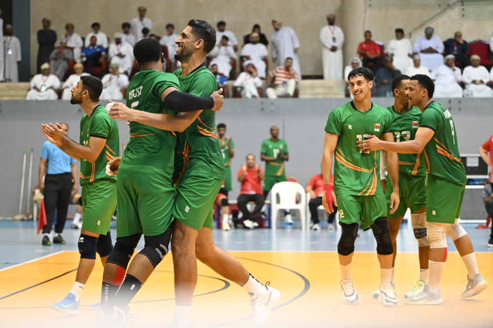 Oman team celebrate after the wining 