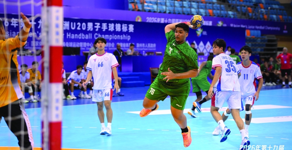 Oman team during the Chinese Taipei match on Wednesday.