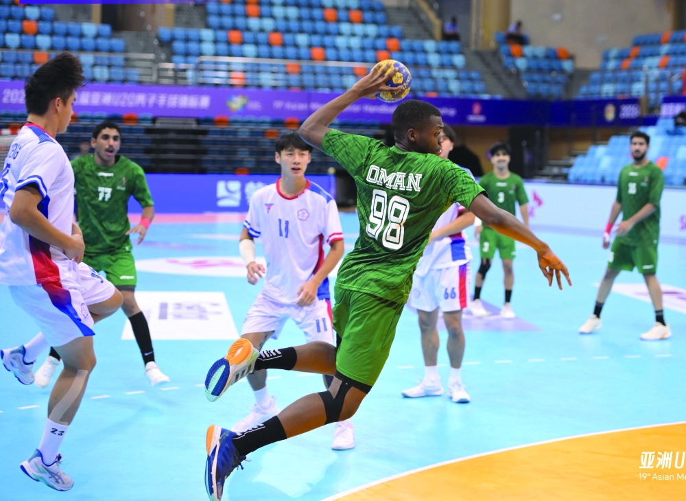 Oman team during the Chinese Taipei match on Wednesday.