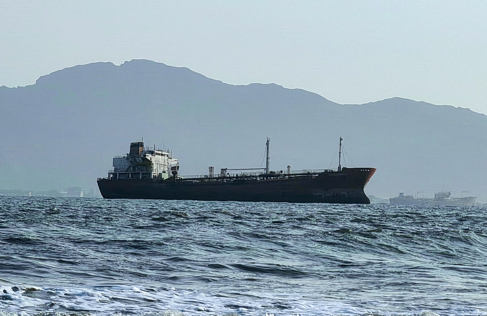 A ship off the port of Aden, where traffic remained steady 