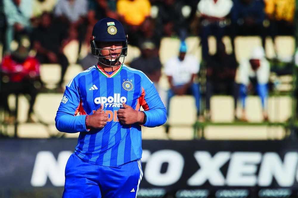 India's Vaibhav Suryavanshi celebrates 50 runs during the first match. — AFP