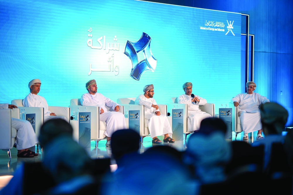Top officials of Oman’s energy and minerals sector participating in the Salalah forum.