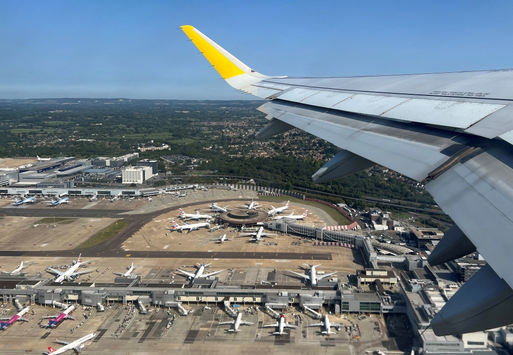 An aerial view of London Gatwick Airport