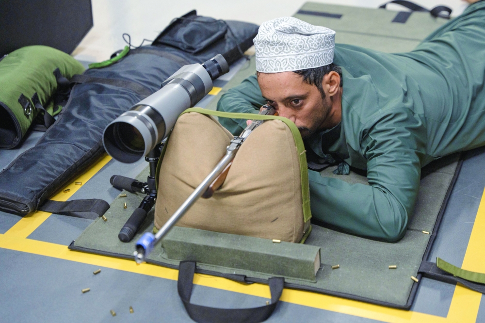 Competitors remain focused as they target leading positions in the Skeeton shooting event.