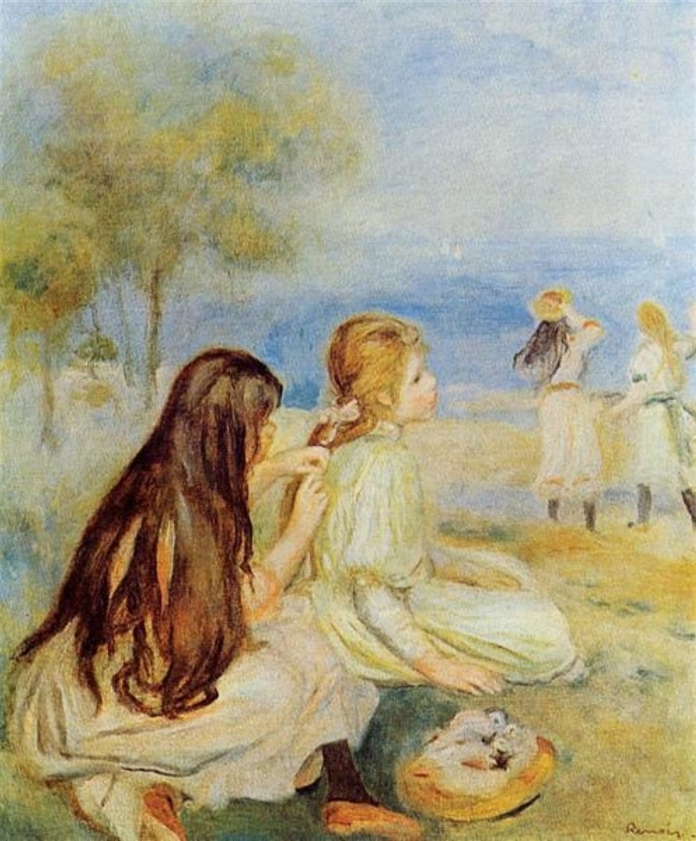 "Young Girls by the Seaside" by Pierre-Auguste Renoir