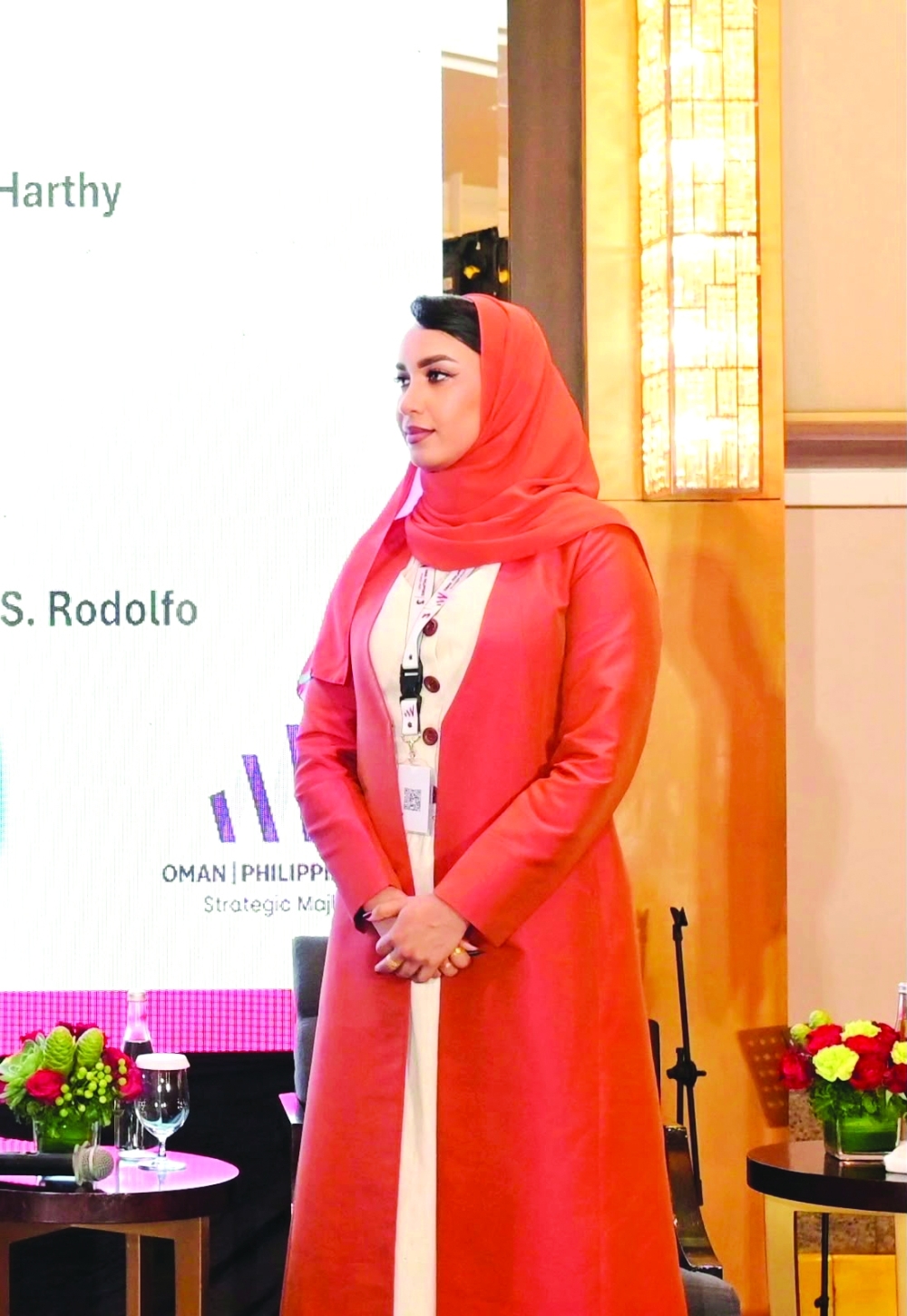 Amna bint Nasser al Sharji, OPAZ Investment Promotion Manager, addressing the forum.
