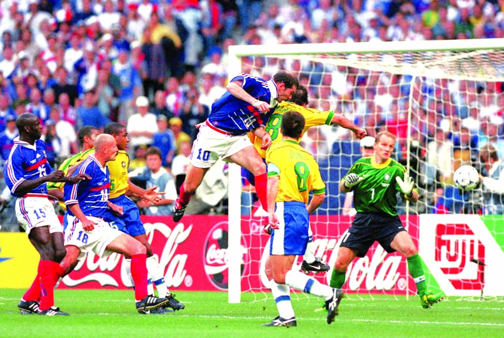 FILE PHOTO: Zinedine Zidane heads in his & France's 2nd goal