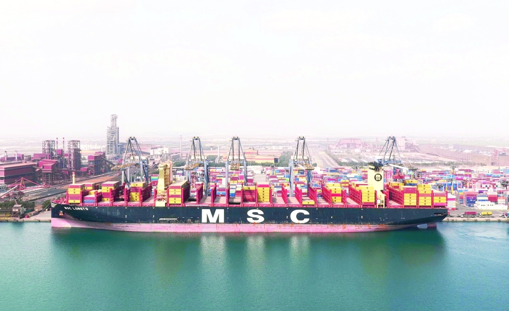 MSC Loreto at the Hutchison Ports Sohar container terminal.