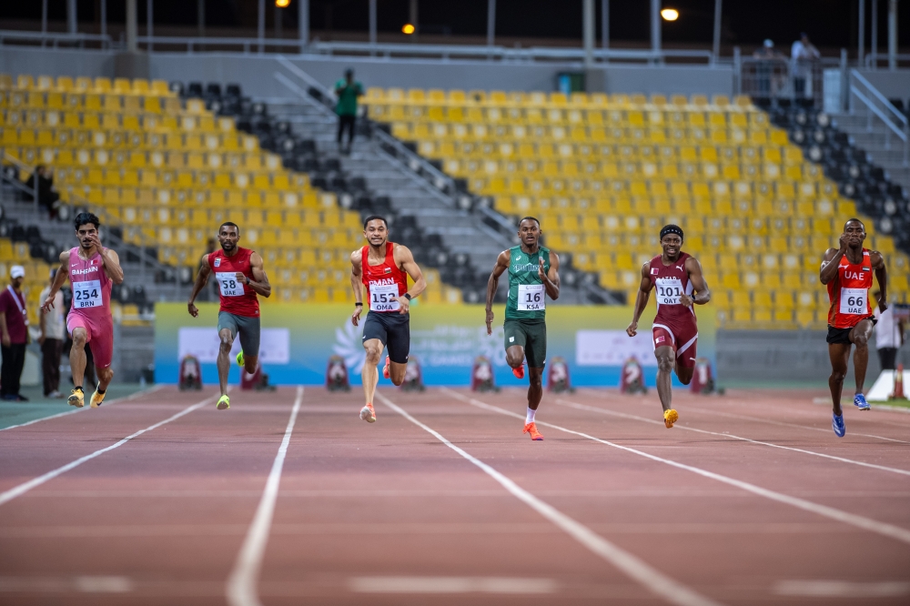 Sprinter Ali al Balushi in his recent particiaption at GCC Games in Doha
