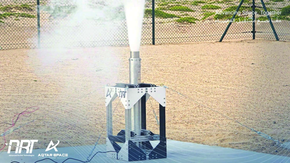 Static fire test of Oman's first commercially built solid rocket motor at Etlaq Spaceport