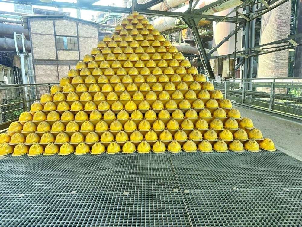 Safety helmets for workers at Völklinger Ironworks.