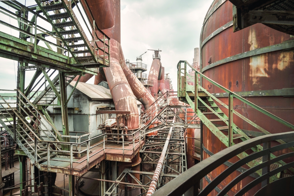 Unesco World Heritage Site Völklinger Ironworks – a breathtaking view of the preserved historic ironworks.