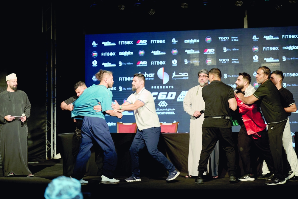 Nawaf al Balushi vs Pejman during the face off on Thursday 