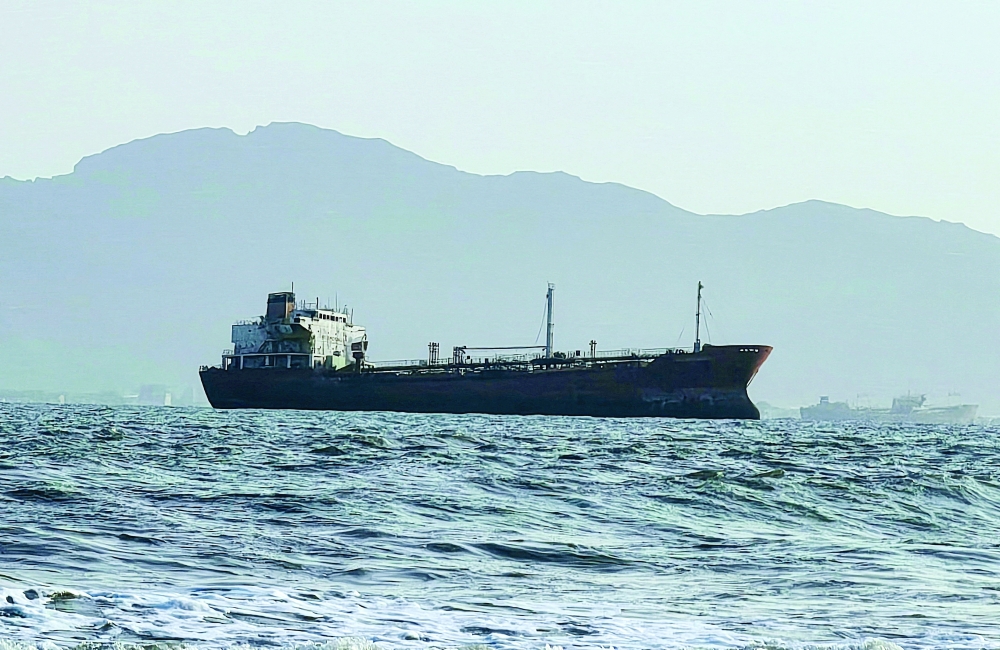 A ship off the port of Aden, where traffic remained steady after the Ansar Allah said their forces had carried out missile and drone strikes on Saudi oil tankers, in Aden. — Reuters file photo 