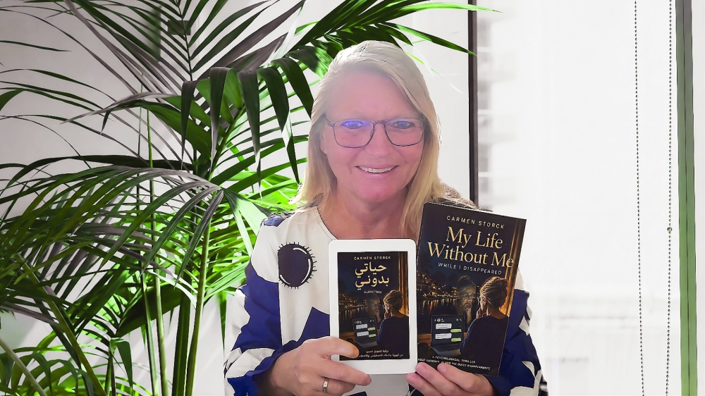 Carmen Storck with her book My Life Without Me