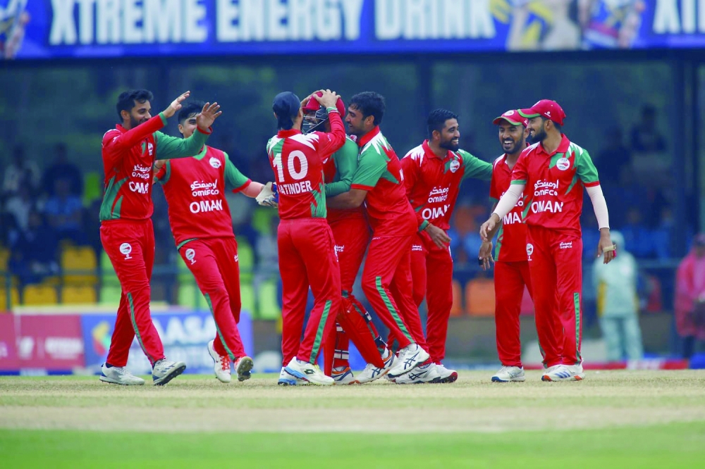Oman players during a match.