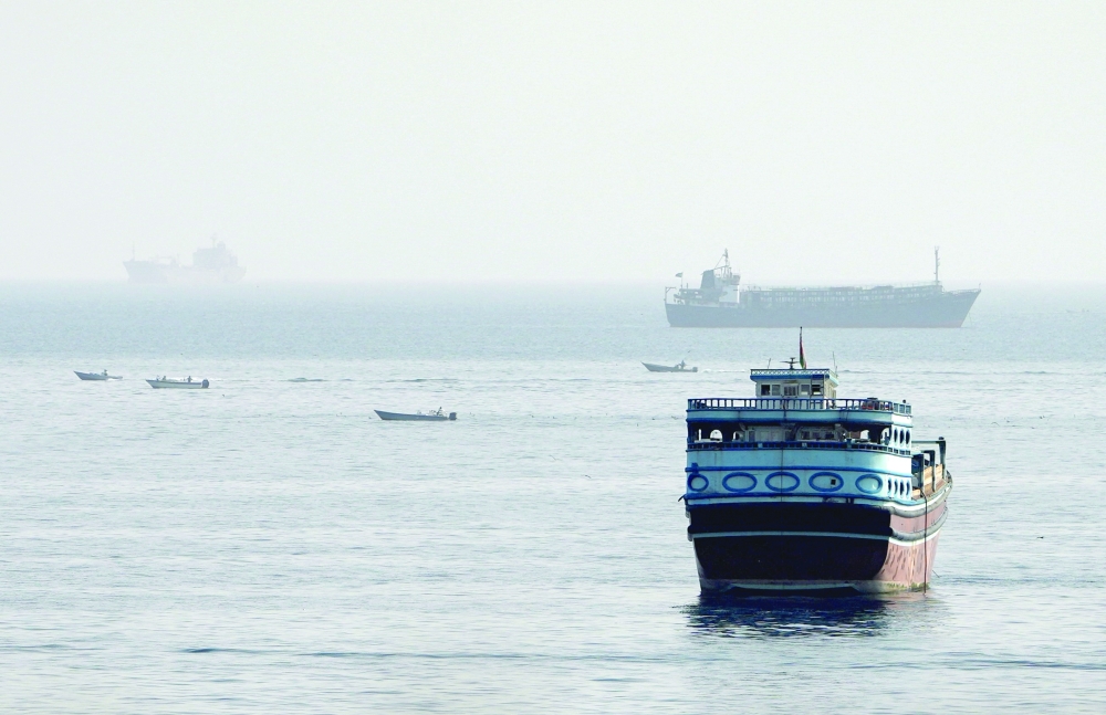 Vessels are seen near the Strait of Hormuz. — Reuters