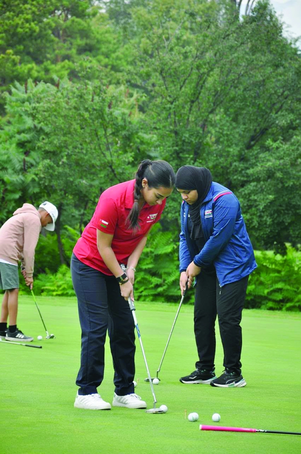 Omani junior golfers in action during the international tournament, which featured more than 72 players from four countries.

