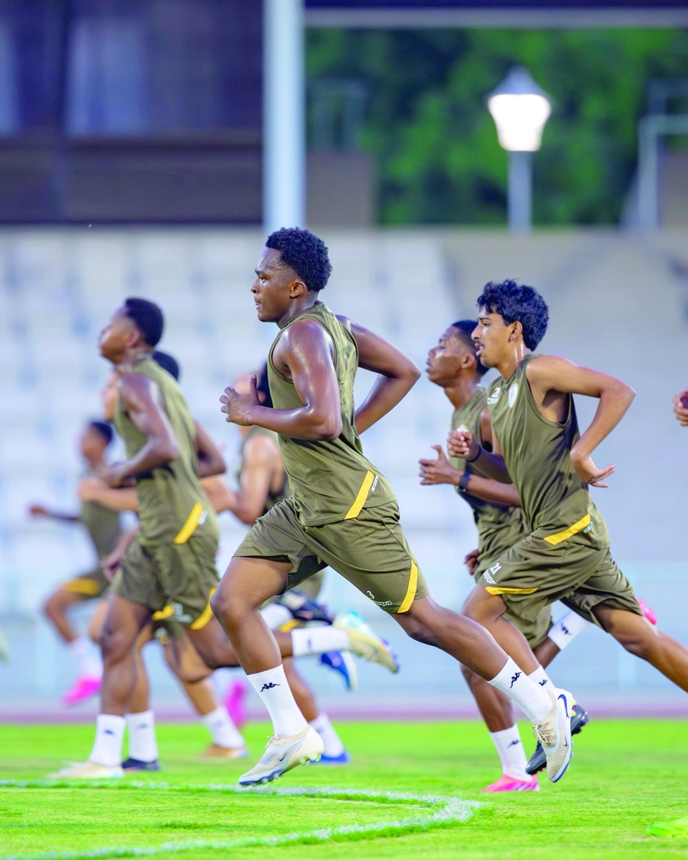 Young Red Warriors go through their training drills during the national team’s camp in Muscat.