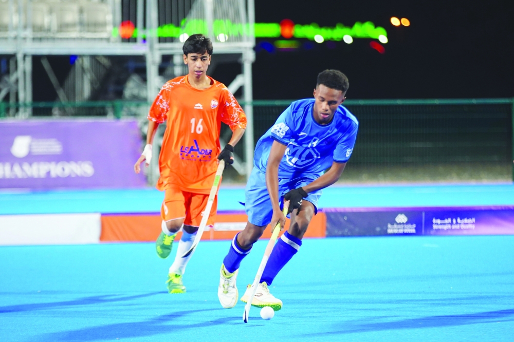 Action from the Junior Hockey5s League final between Al Amerat and Qurayat ‘A’.