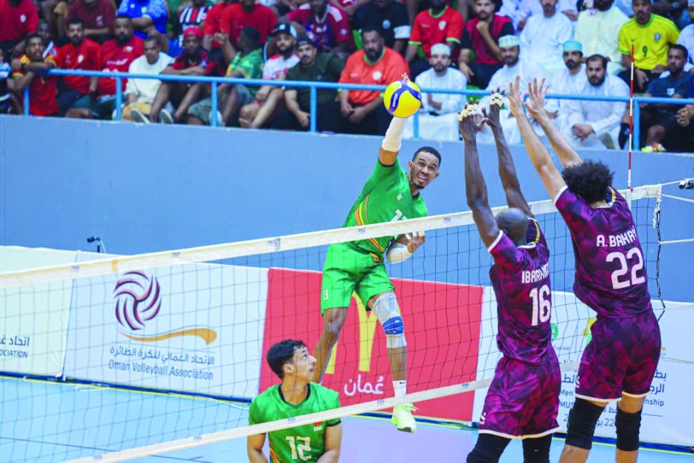 Oman Volleyball team in a match during West Asian event