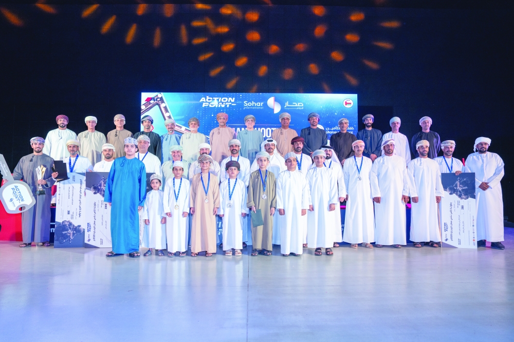 The winners in various categories pose with the officials. — Hussein al Muqbali