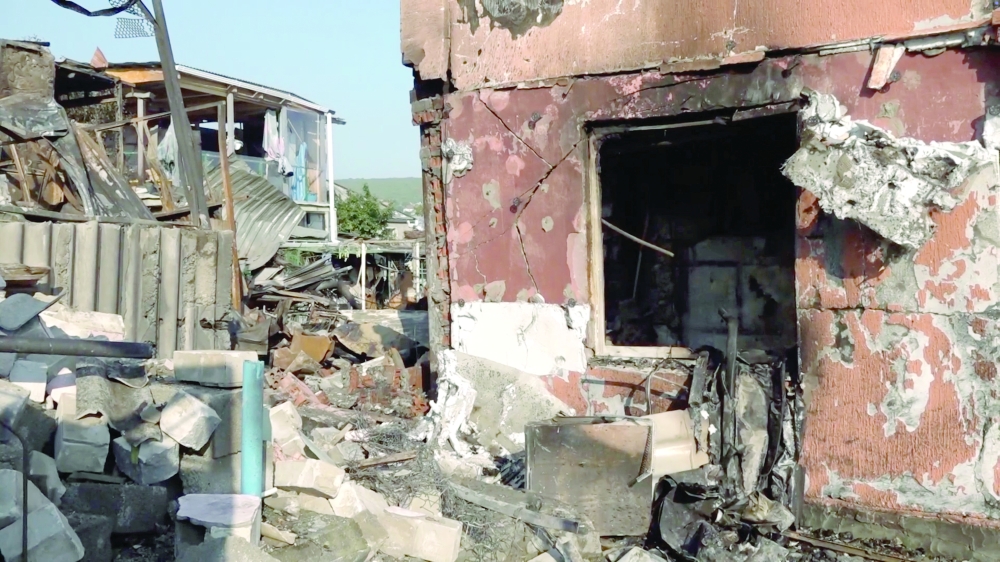 A damaged private house following an overnight attack in Novorossiysk, Russia. — Reuters 
