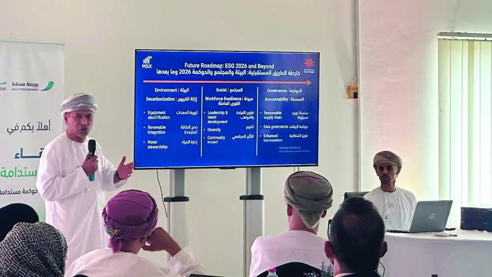 Salalah Port representatives speaking at the Sustainability Forum 2026 held in Salalah.