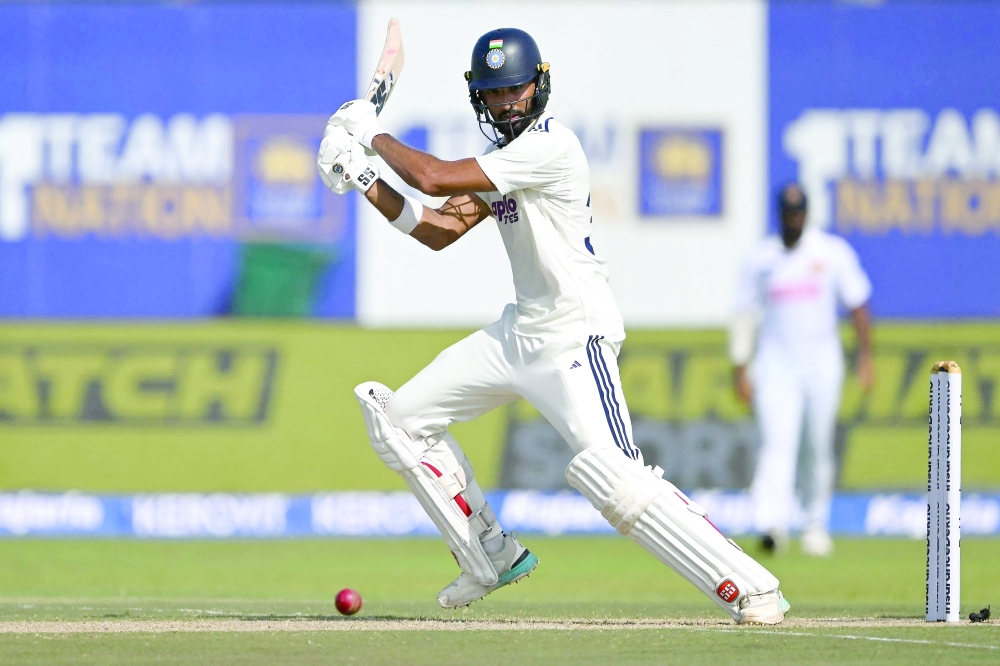 India's Devdutt Padikkal plays a shot. — AFP