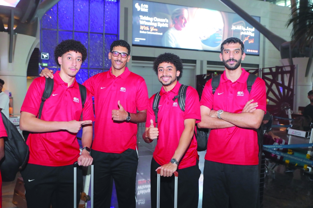 Members of Oman’s basketball squad and technical staff before travelling to Dubai as preparations continue for the FIBA Asia Cup 2029 Pre-Qualifiers.