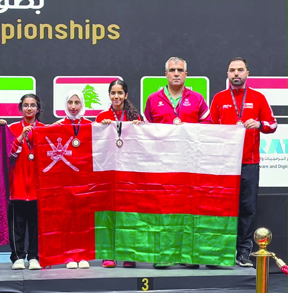 Oman’s Taliya al Rawahi, Salma al Nasri and Fatma al Balushi claimed third place and the bronze medal in the under-13 girls’ team event.