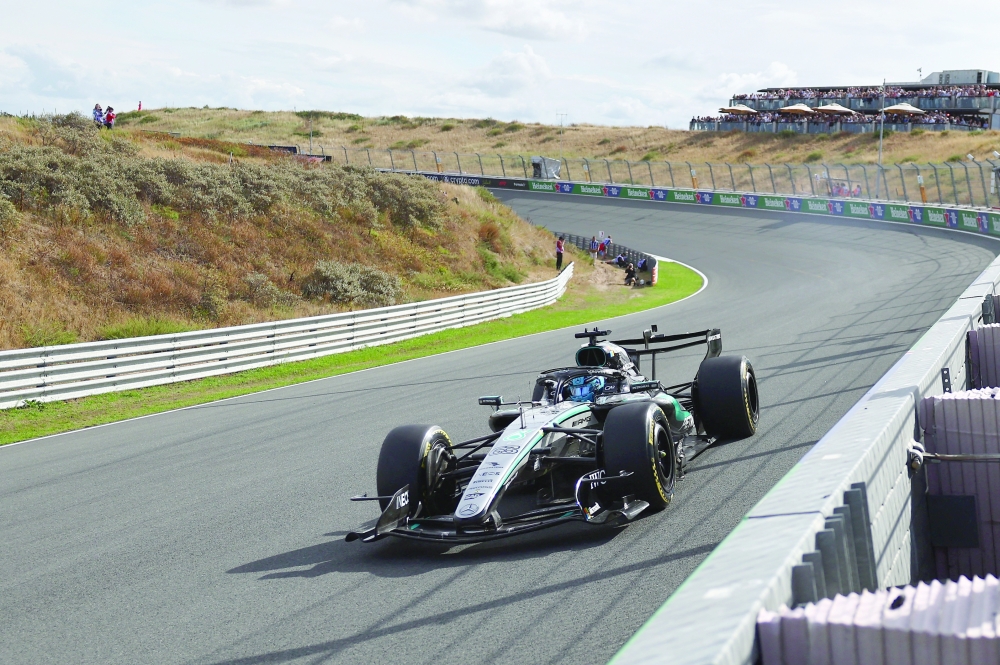 Mercedes' George Russell in action during sprint qualifying in the Dutch Grand Prix.  — Reuters