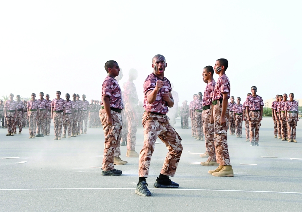 A student demonstrates his commando and self-defence skills.