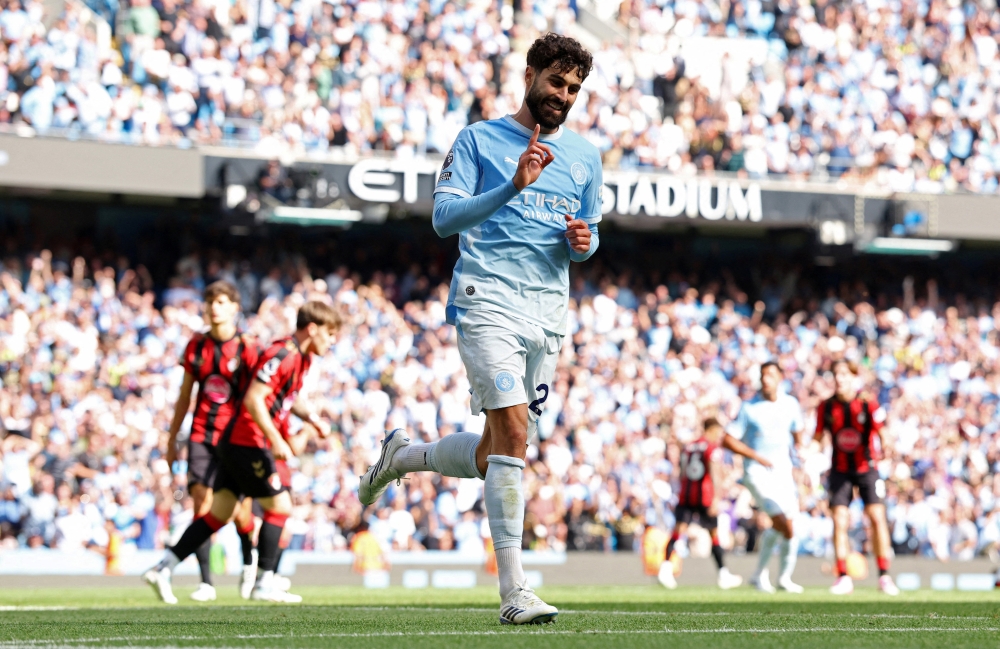Manchester City's Josko Gvardiol celebrates scoring their second goal . — REUTERS