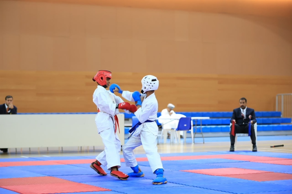 A shot of the competition at the 3rd Khareef Dhofar Open Karate Championship in the Wilayat of Salalah.