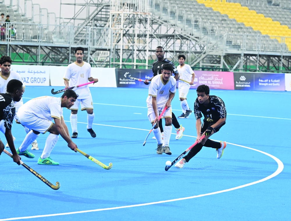 Action from the Group One semifinal between Qurayat and Al Bashayer, which Qurayat won 4-0.
