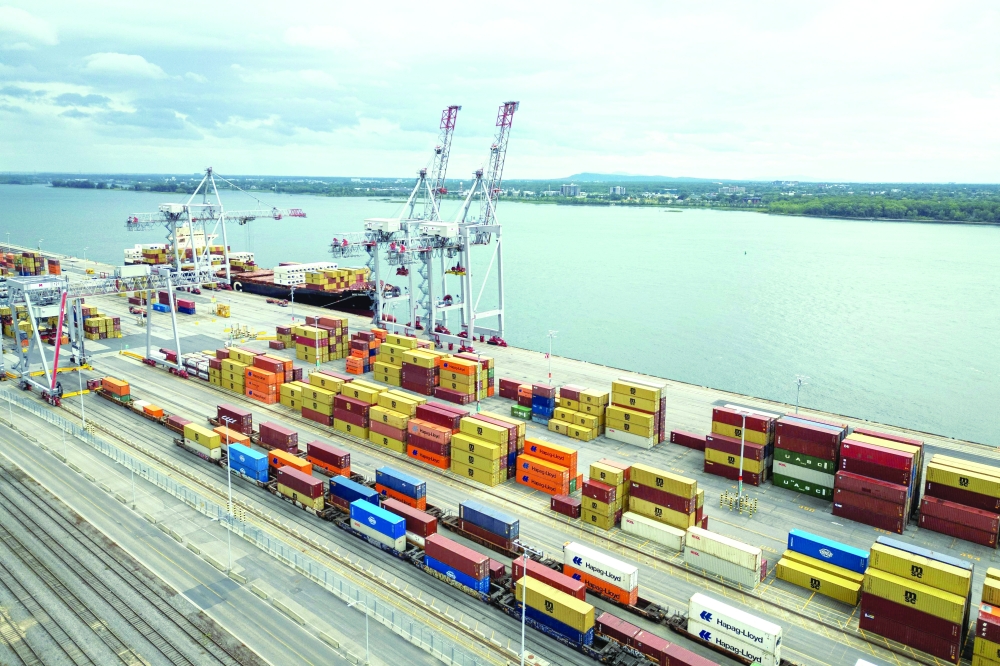 Shipping containers are seen in the Port of Montreal in Montreal, Quebec. — AFP
