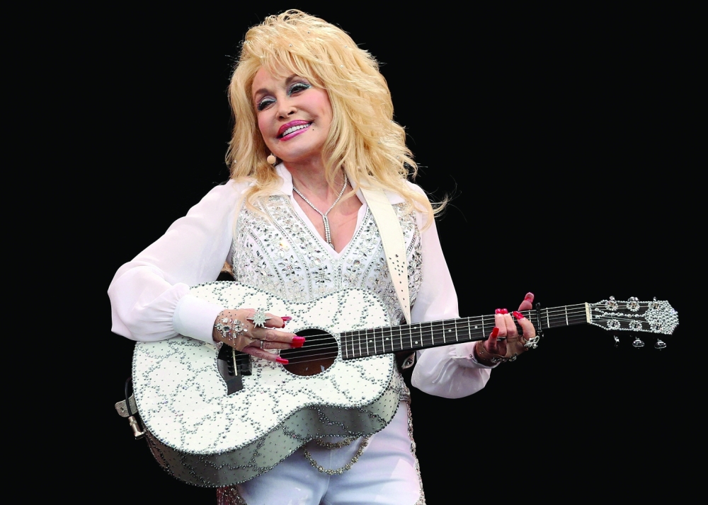 American country music star Dolly Parton performs on the Pyramid Stage at Worthy Farm in Somerset. — Reuters
