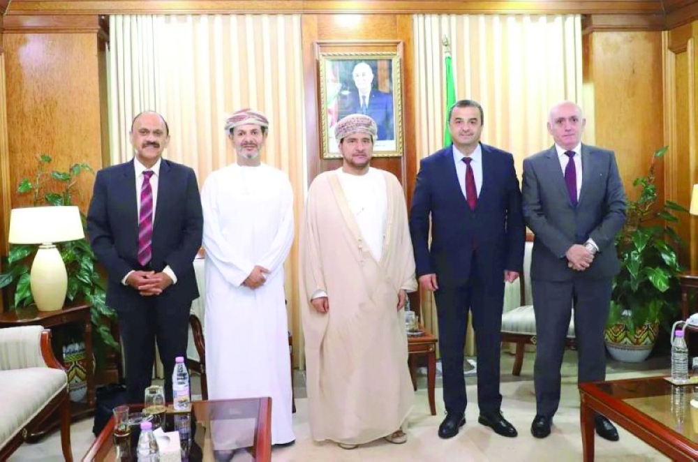 Dignitaries from Oman and Algeria, as well representatives of Suhail Bahwan Holding Group and Sonatrach, at the agreement signing in Algiers.