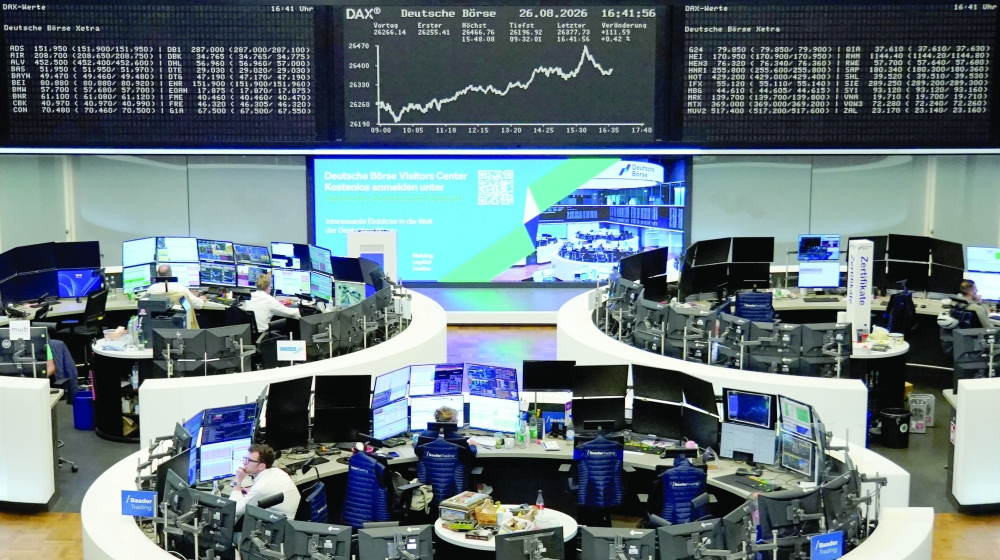 The German share price index DAX graph is pictured at the stock exchange in Frankfurt, Germany. — Reuters