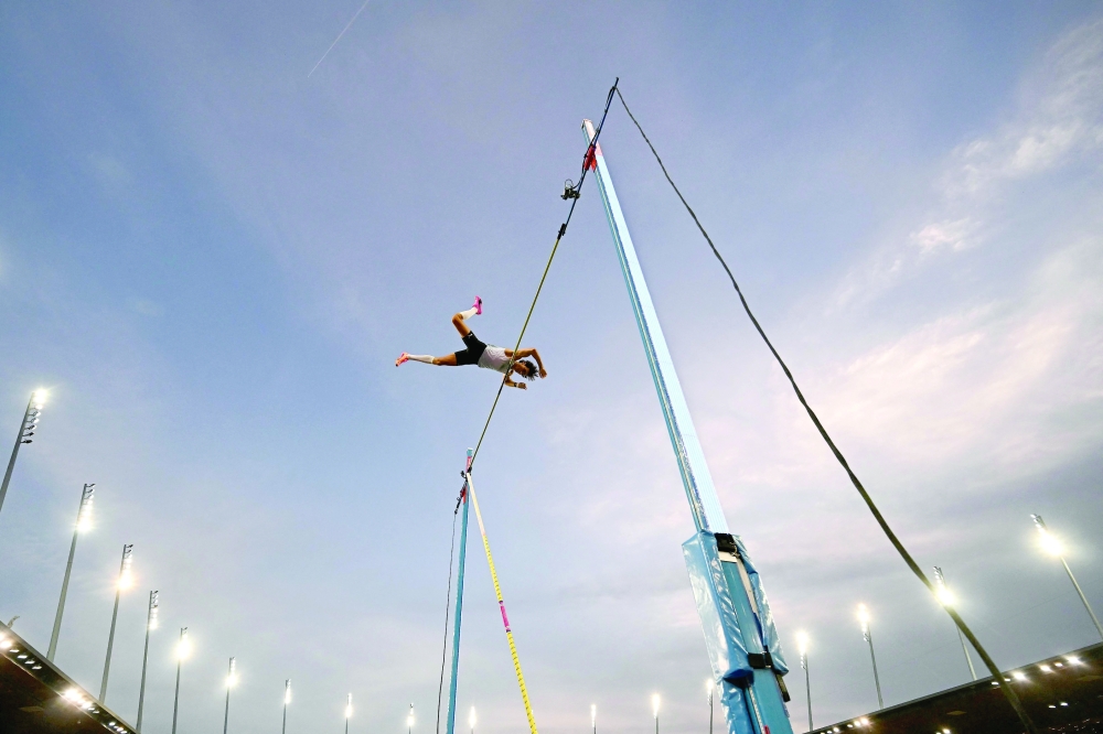 Sweden's Armand Duplantis competes in the men's pole vault during the IAAF Diamond League athletics meeting, at the Letzigrund Stadium, in Zurich on August 27, 2026. (Photo by Fabrice COFFRINI / AFP)
