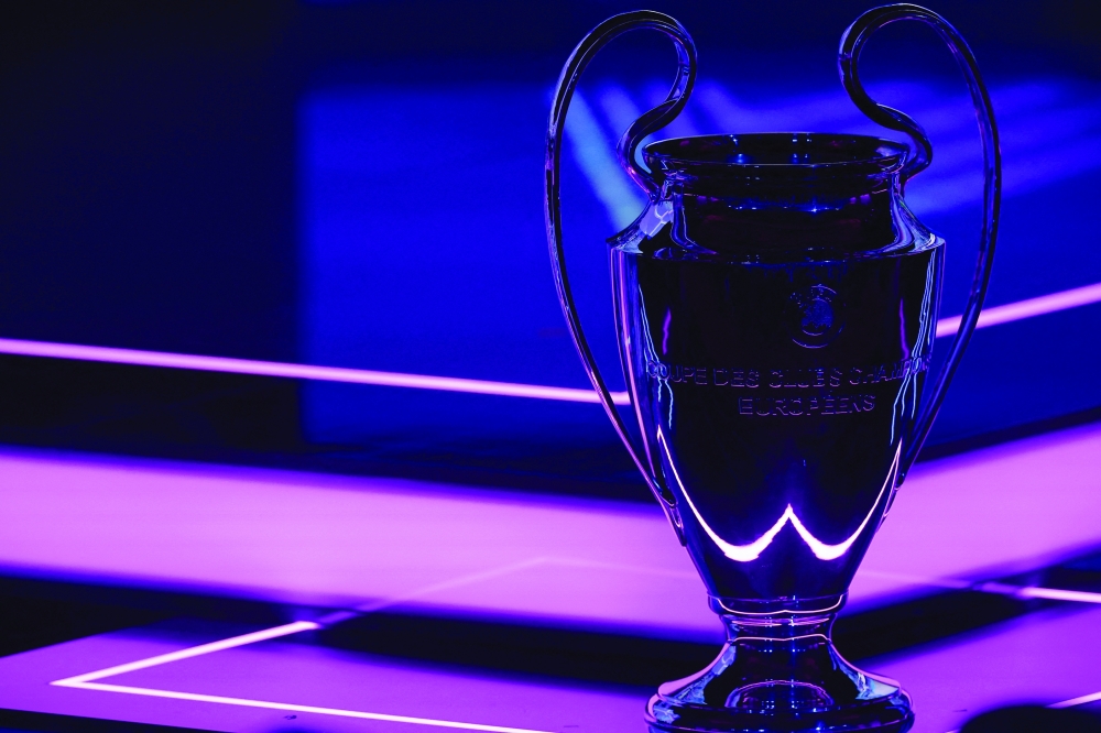 General view of the Champions League trophy ahead of the league phase draw in Monaco. — Reuters