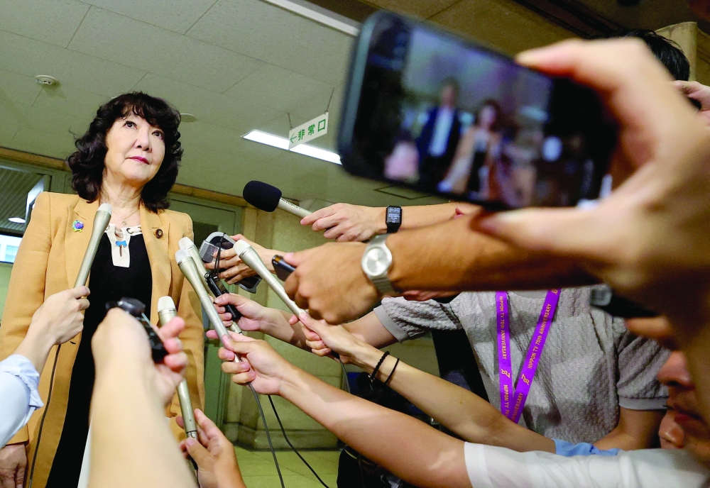 Japan's Finance Minister Satsuki Katayama speaks to the media in Tokyo. - Reuters File